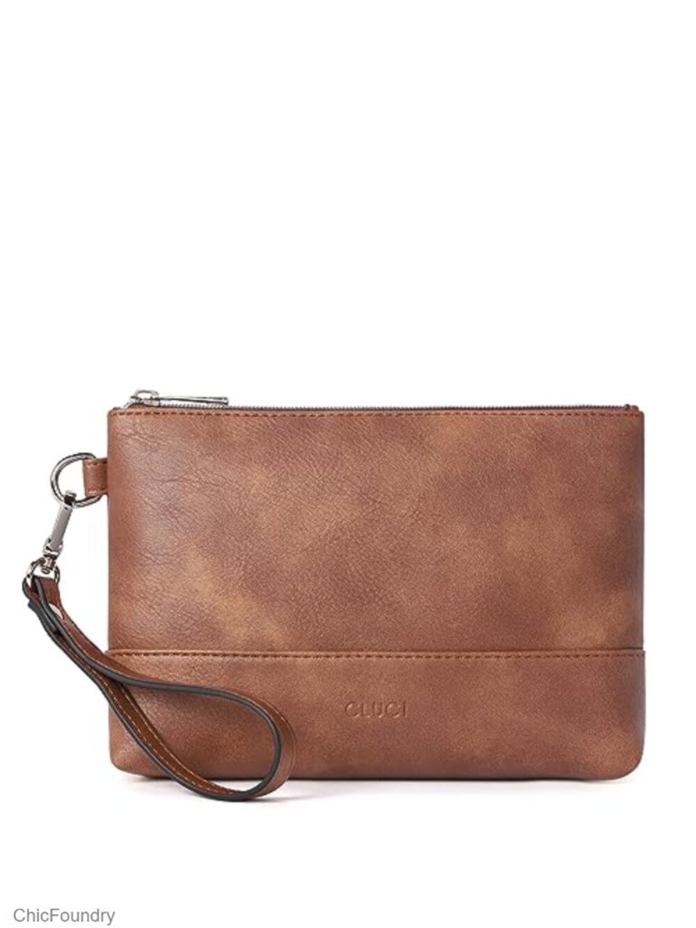 Faux Leather Wristlet Wallet Large Capacity Clutch Purse